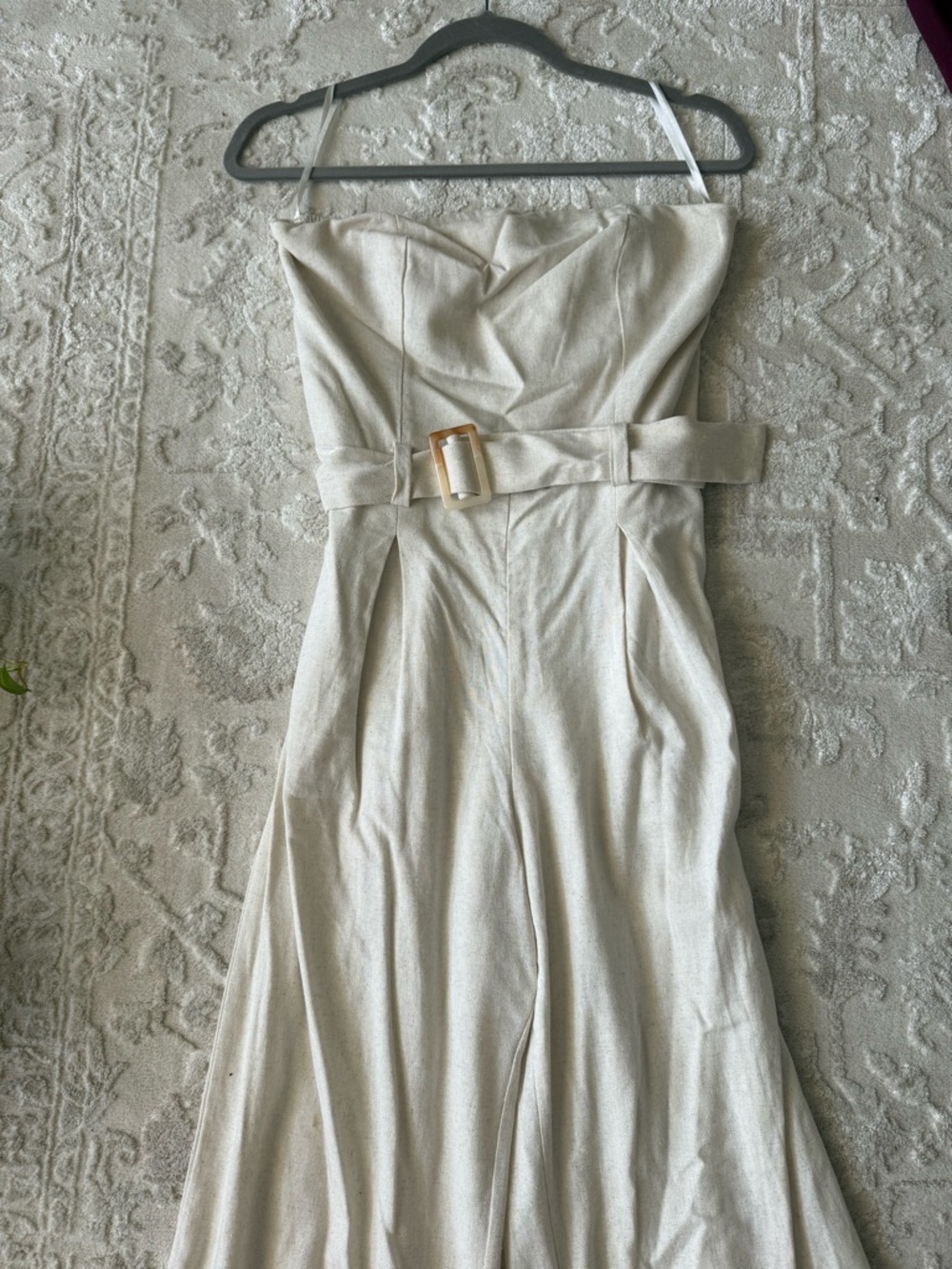 Monteau Strapless Linen Jumpsuit